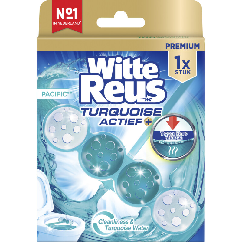 Een afbeelding van Witte Reus Toiletblok turquoise actief pacific