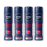 NIVEA Men dry impact deodorant spray 4-pack