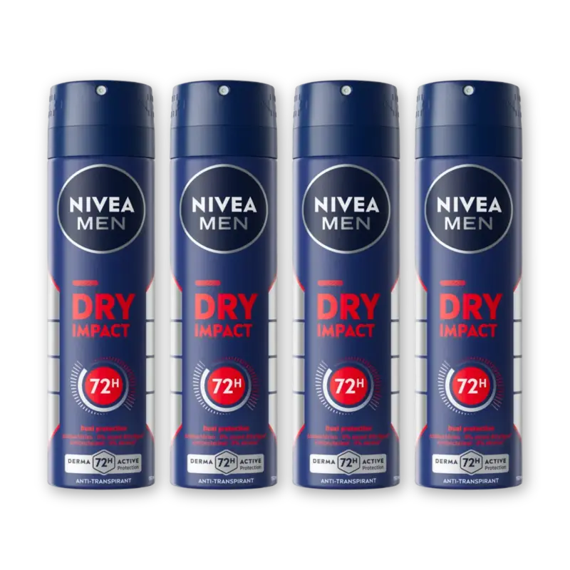 NIVEA Men dry impact deodorant spray 4-pack