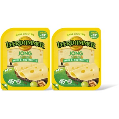 Leerdammer Original jong 45+ plakken 2-pack