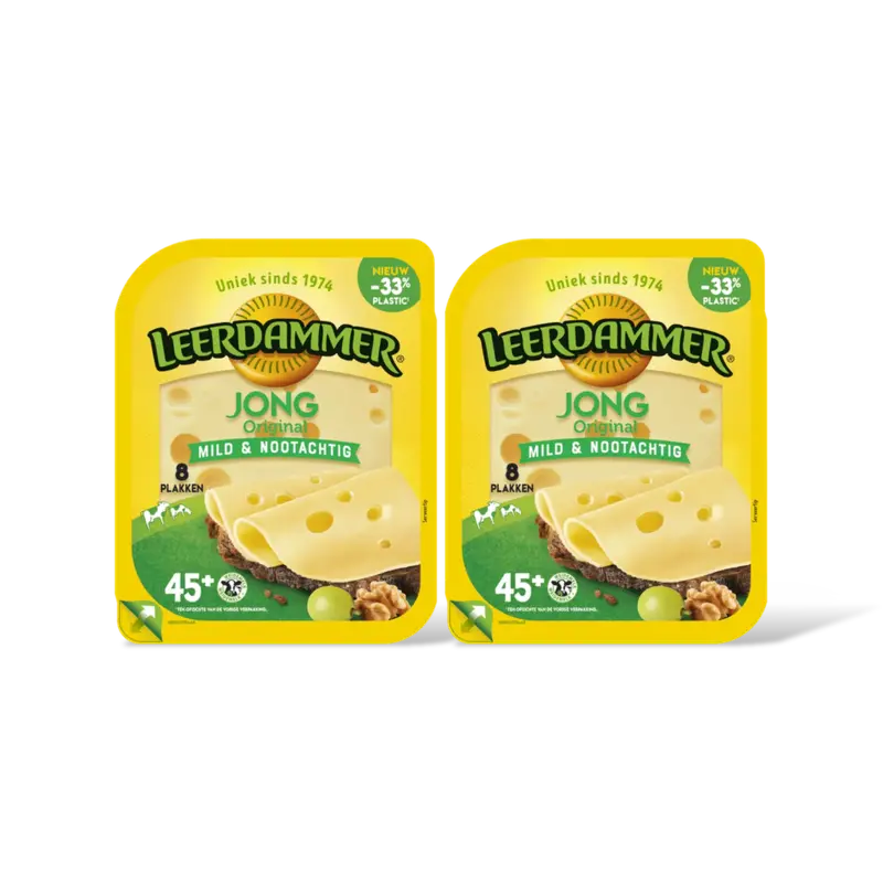 Leerdammer Original jong 45+ plakken 2-pack