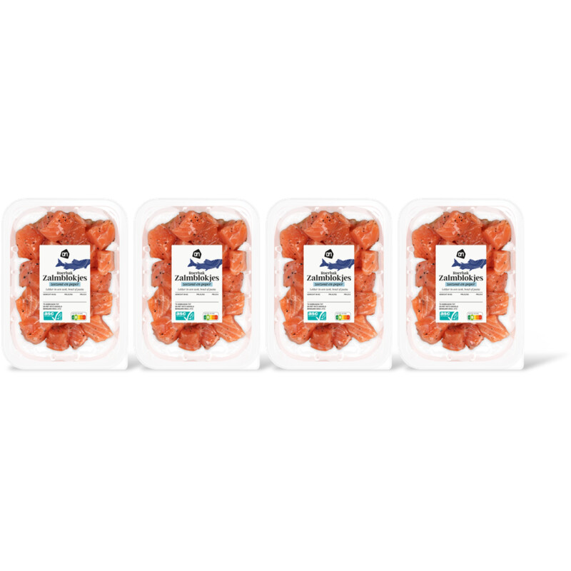 AH Roerbak zalmblokjes zeezout en peper 4pk