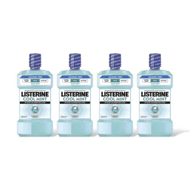 Listerine Mondwater cool mint mild 4-pack