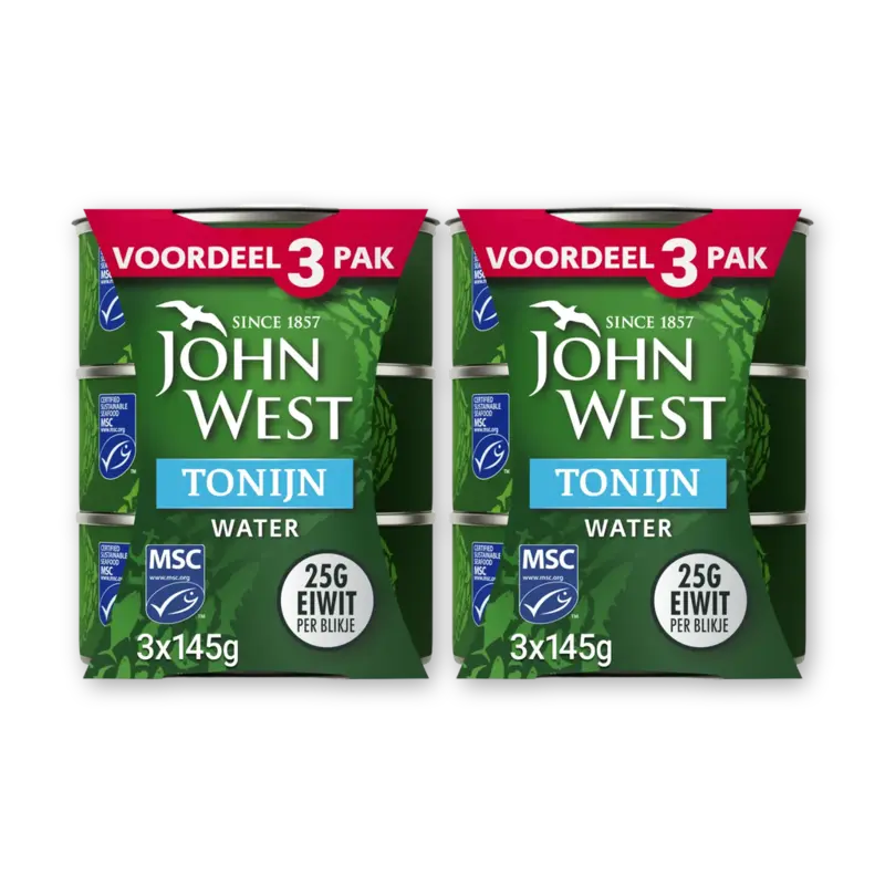 John West Tonijn in water 3-pack 2-pack