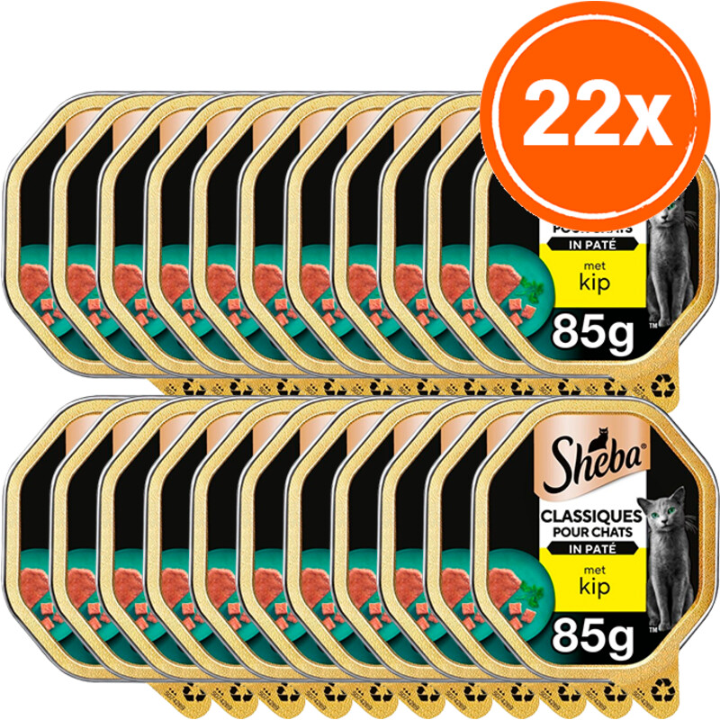 Een afbeelding van Sheba Classics pat met kip 22-pack