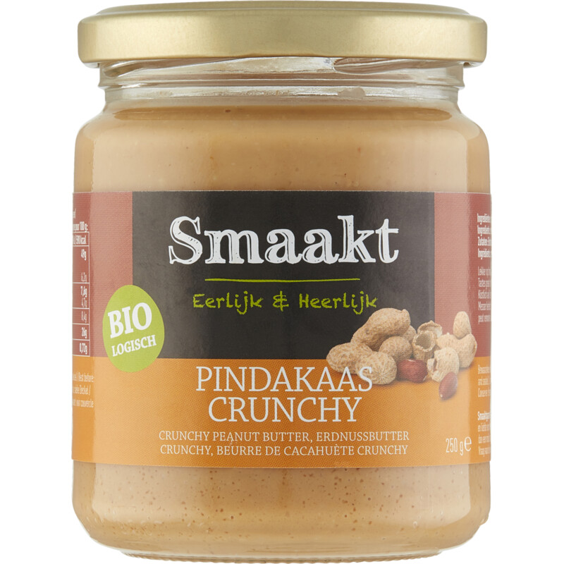 Een afbeelding van Smaakt Pindakaas crunchy biologisch