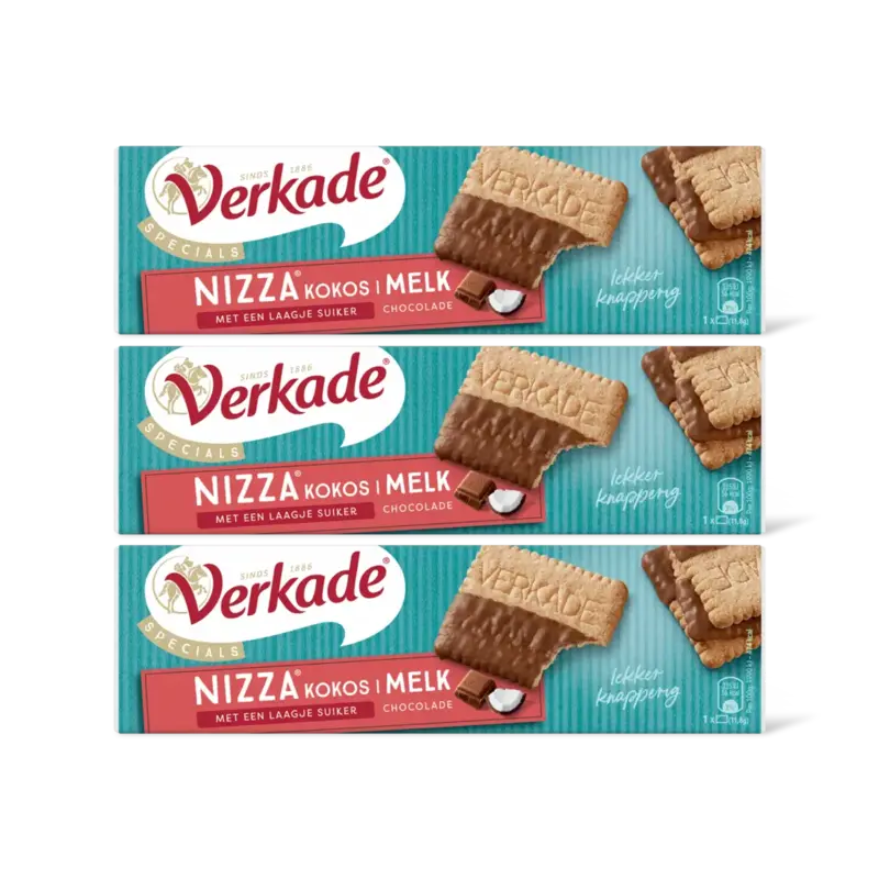 Nizza kokos melk chocolade 3-pack