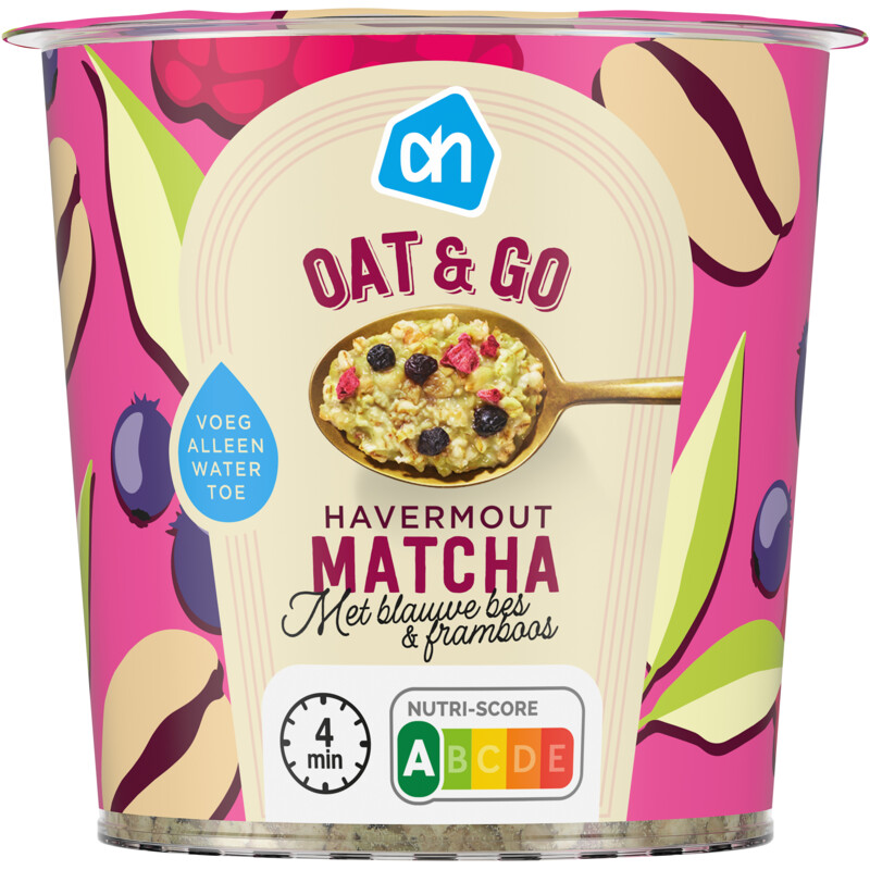 Een afbeelding van AH Oat & go matcha havermout