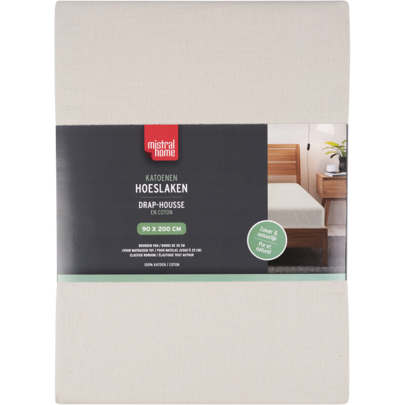 Tutti Mistral Home Hoeslaken uni beige 90x200cm