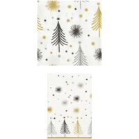 Een afbeelding van AH Excellent Servet tafellaken wit kerstboom pakket