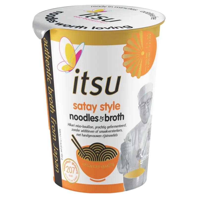Itsu Satay style noodles & broth cup