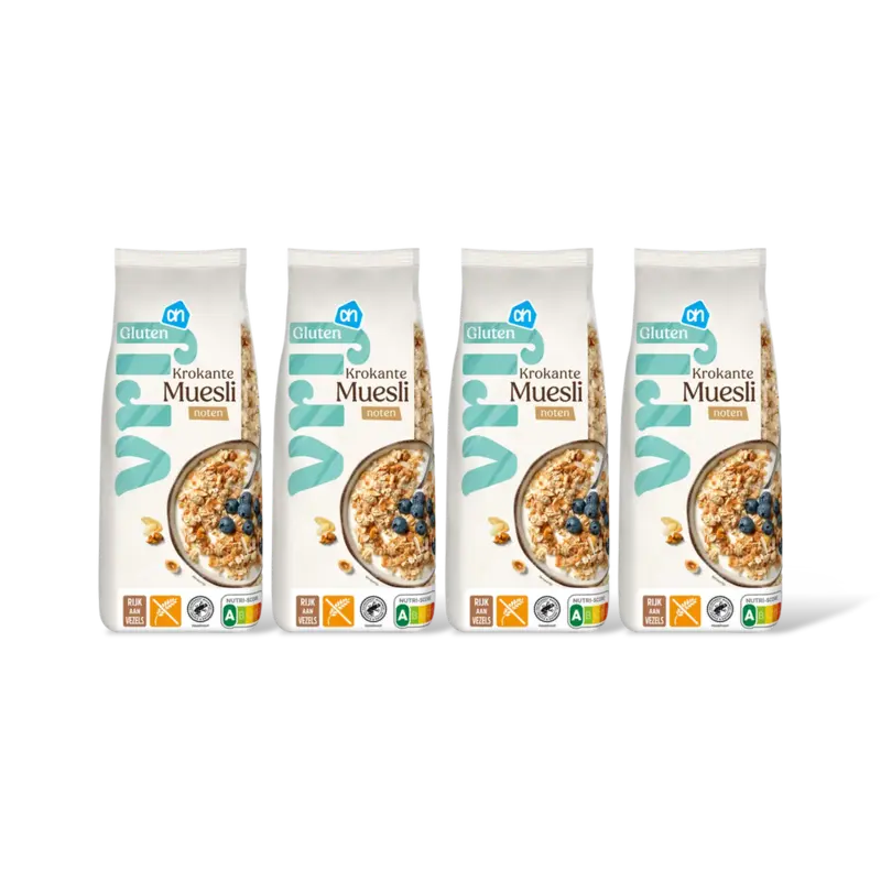 Krokante muesli met noten 4-pack