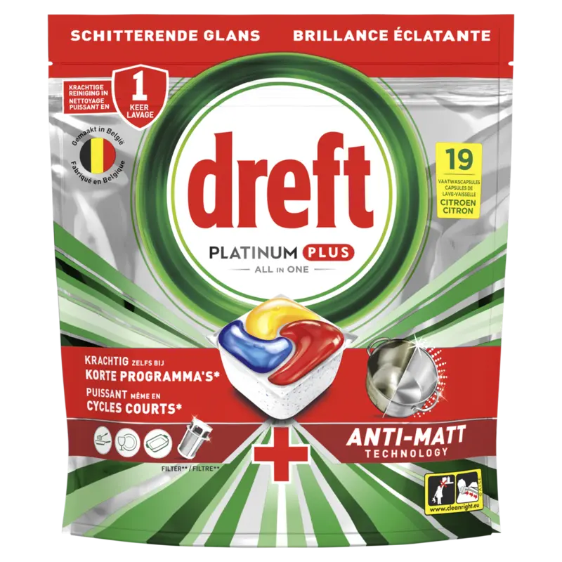 Dreft Platinum plus vaatwascapsules citroen