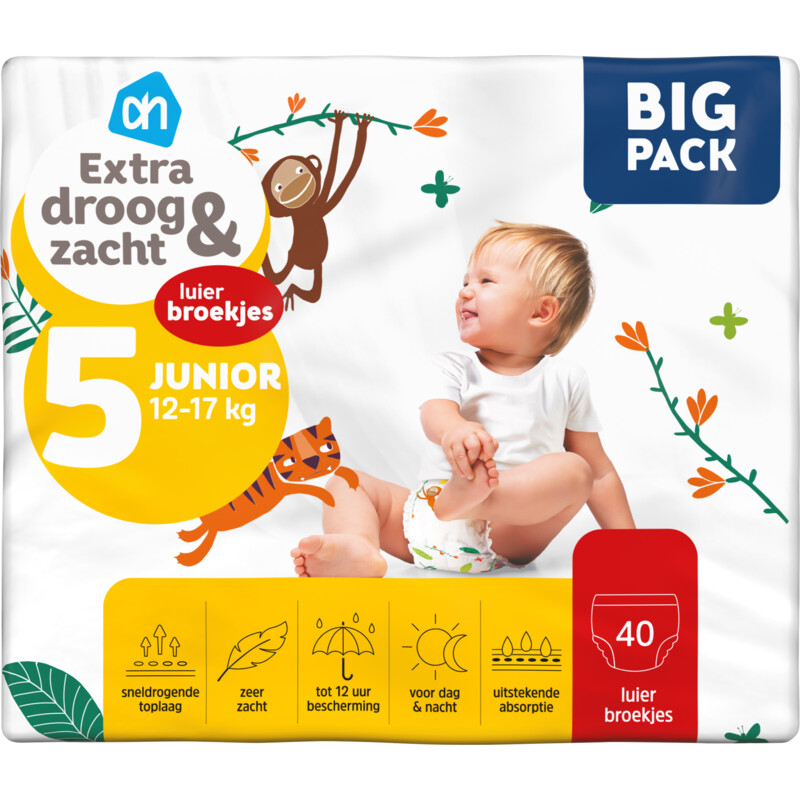 Een afbeelding van AH Extra droog en zacht pants maat 5