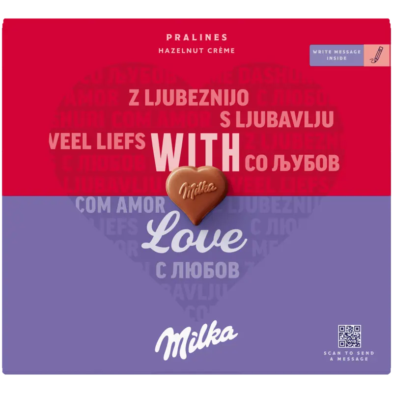 With love pralines hazelnut crème