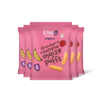 Ella's kitchen Maize puffs aardbei + banaan 6m+ bi 5-pk