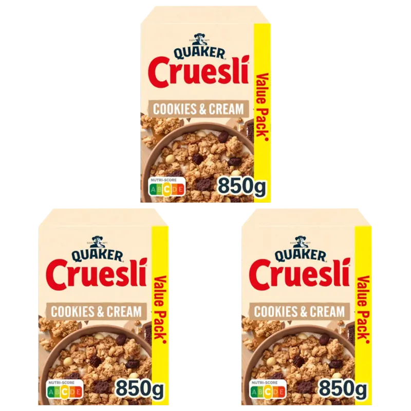 Quaker cookies & cream value pack 3-pack