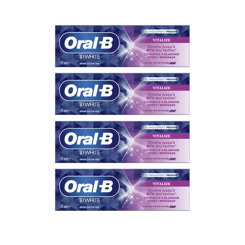 Oral-B 3D white vitalize tandpasta 4-pack