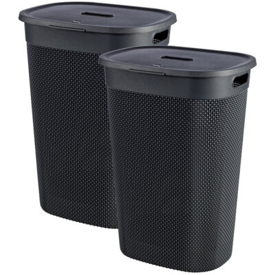 pdp-image-Curver 2x Antraciet wasmand 55L + 45L