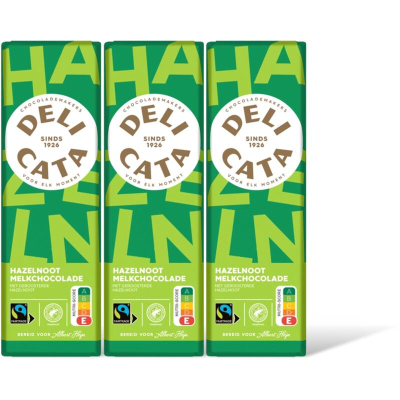 Delicata Reep melkchocolade hazelnoot 3-pack