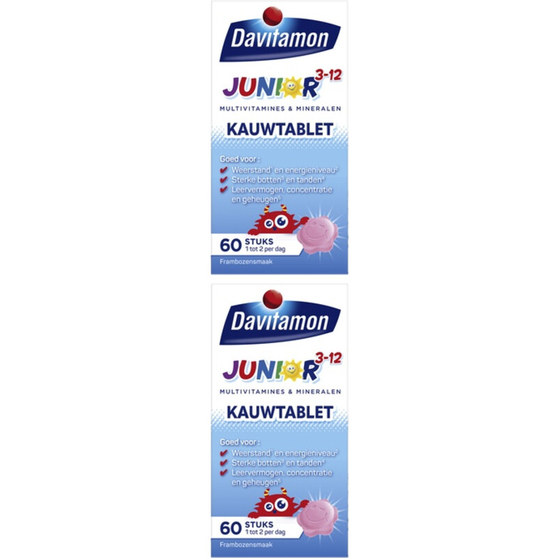Een afbeelding van Davitamon Multivitamine Framboos 2-pack