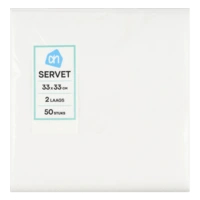 AH Servetten 2-laags 33x33 cm wit