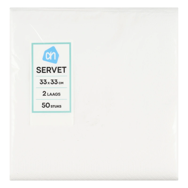 AH Servetten 2-laags 33x33 cm wit