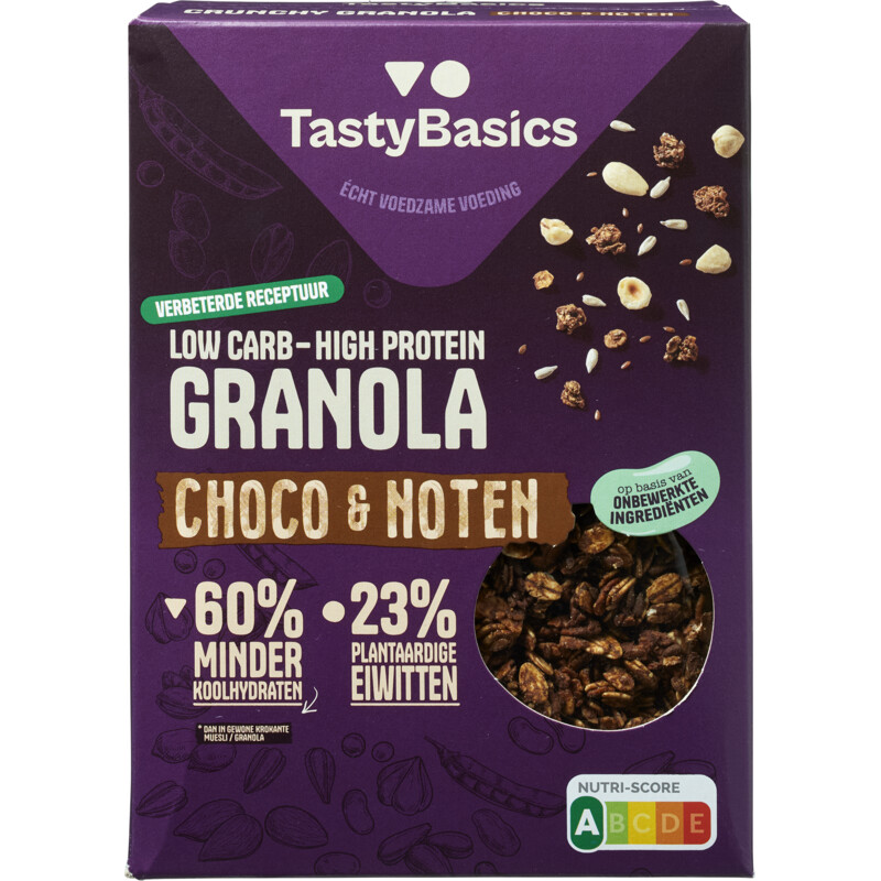 Een afbeelding van TastyBasics Low carb-high protein granola choco