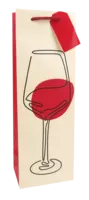 Design Group cadeauzak wijnglas rood