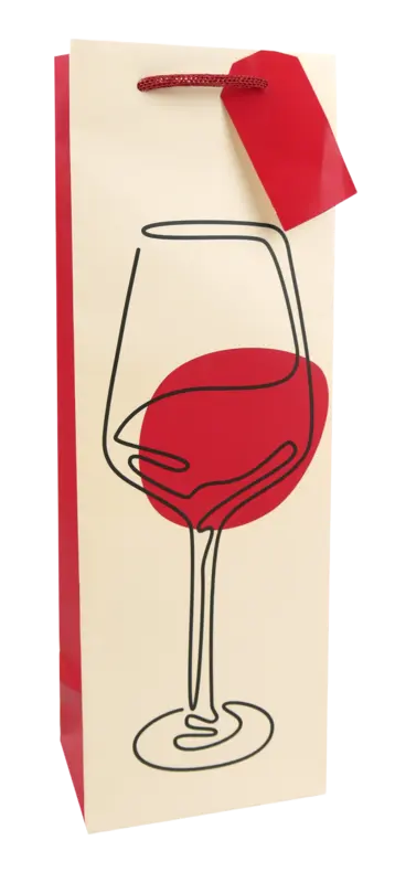 Design Group cadeauzak wijnglas rood
