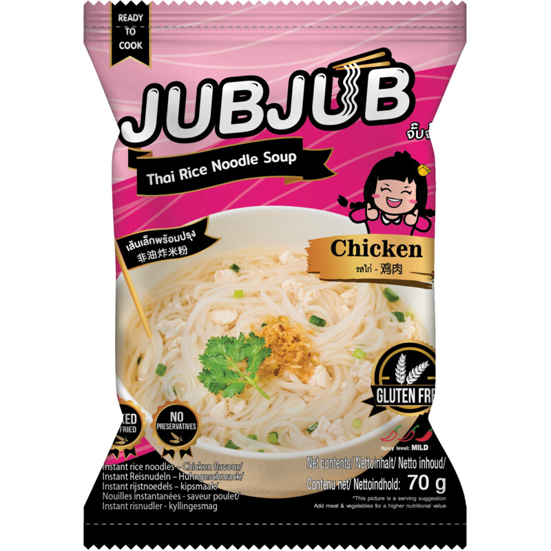 Een afbeelding van JubJub Instant rijstnoedel kip glutenvrij