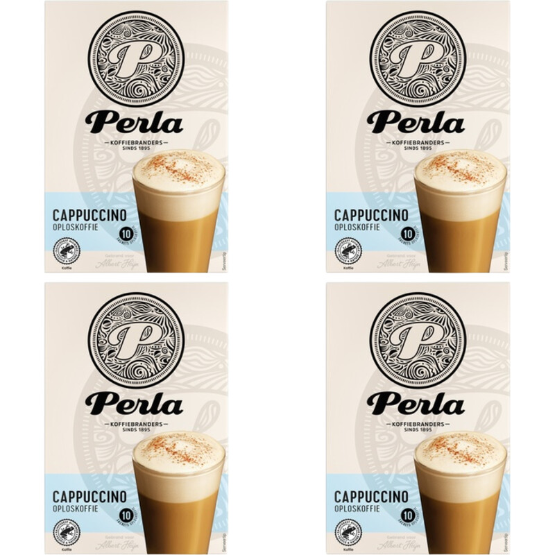 Een afbeelding van Perla Huisblends Cappuccino oploskoffie 4-pack