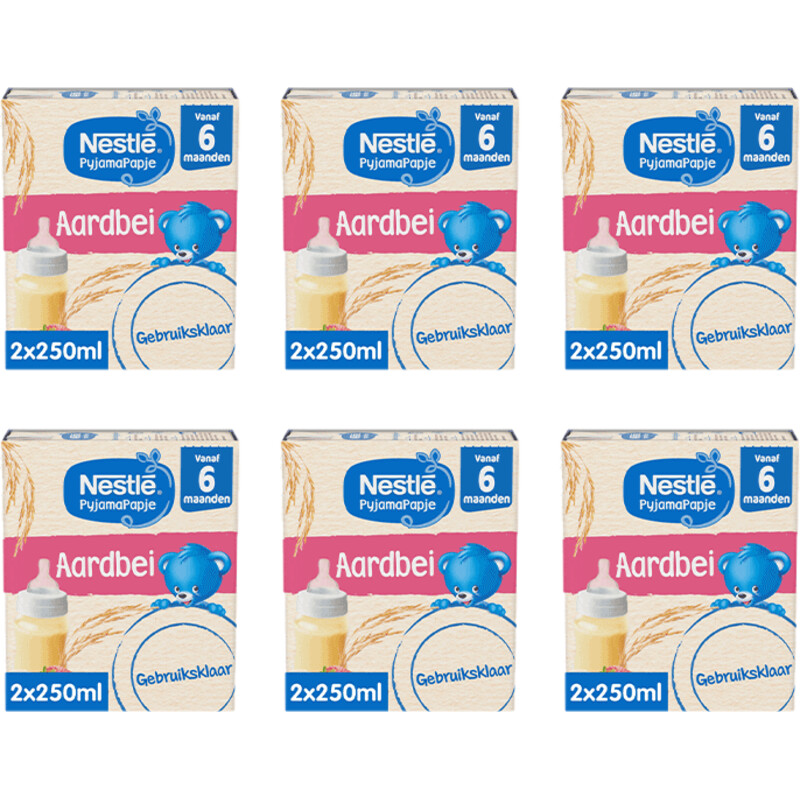 Een afbeelding van Nestlé Pyjamapapje aardbei 6m+ 6-pack