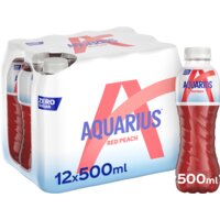 Een afbeelding van Aquarius Red peach zero sugar 12-pack