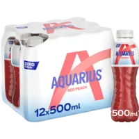 Aquarius Red peach zero sugar 12-pack