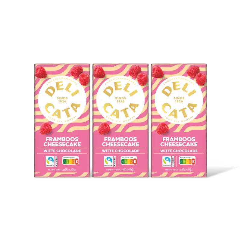 Delicata Reep wit chocola framboos cheesecake 3pk