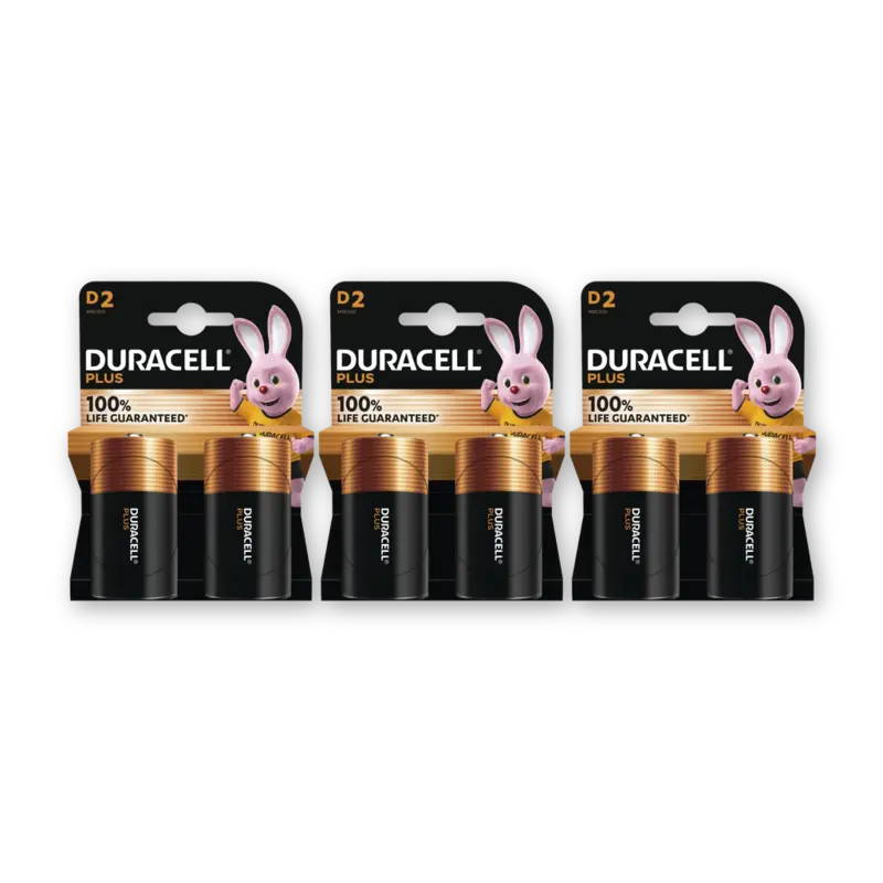 Duracell Plus D-alkaline batterijen LR20 3-pack