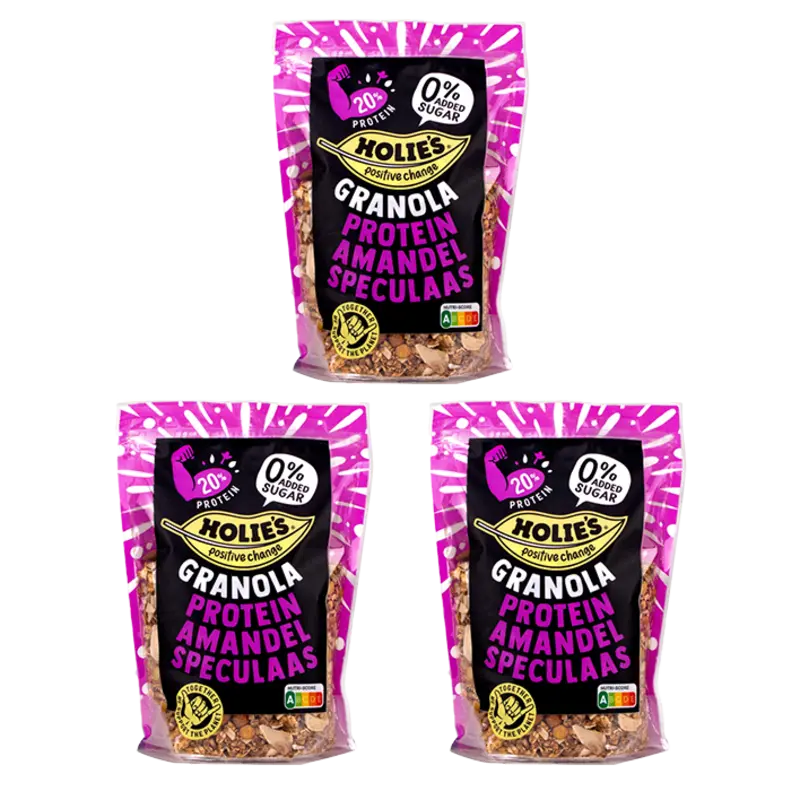 Holie's Granola protein amandel speculaas 3-pack