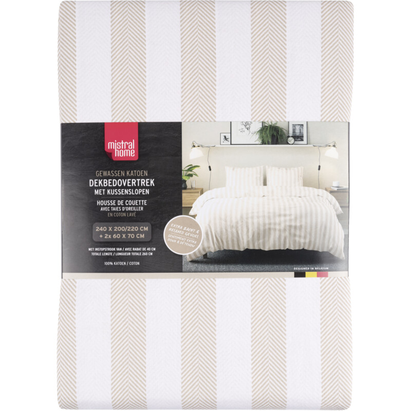 Tutti Mistral Home Dekbedovertrek beige streep 240x200cm