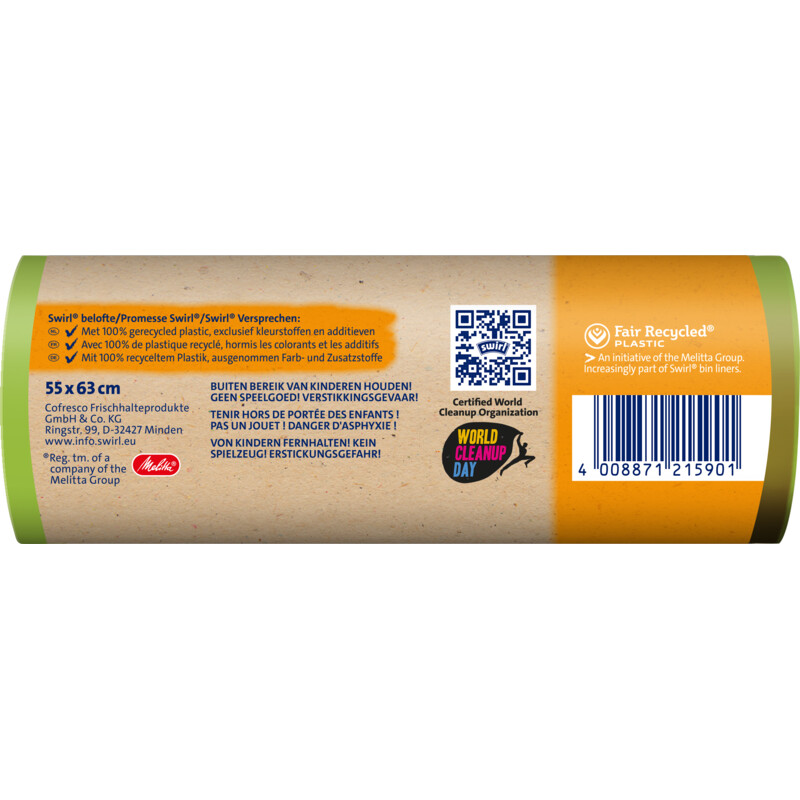 Een afbeelding van Swirl Vuilniszakken met actifresh 35 liter