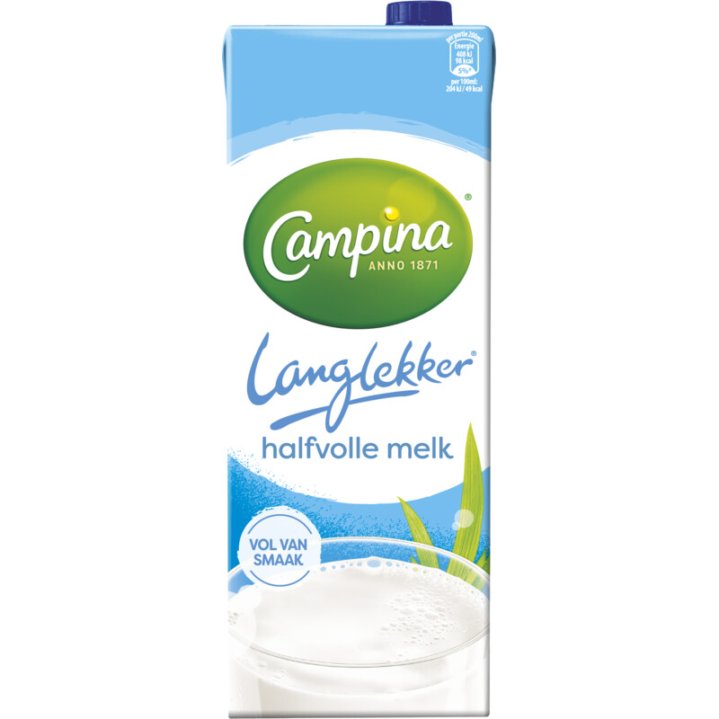 Een afbeelding van Campina Langlekker halfvolle melk