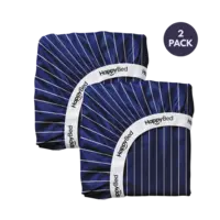 HappyBed 2 hoeslakens 160x200+35cm blue stripes