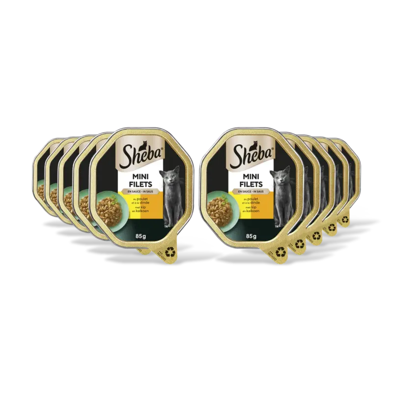 Sheba Mini filets n saus kip & kalkoen 10-pack