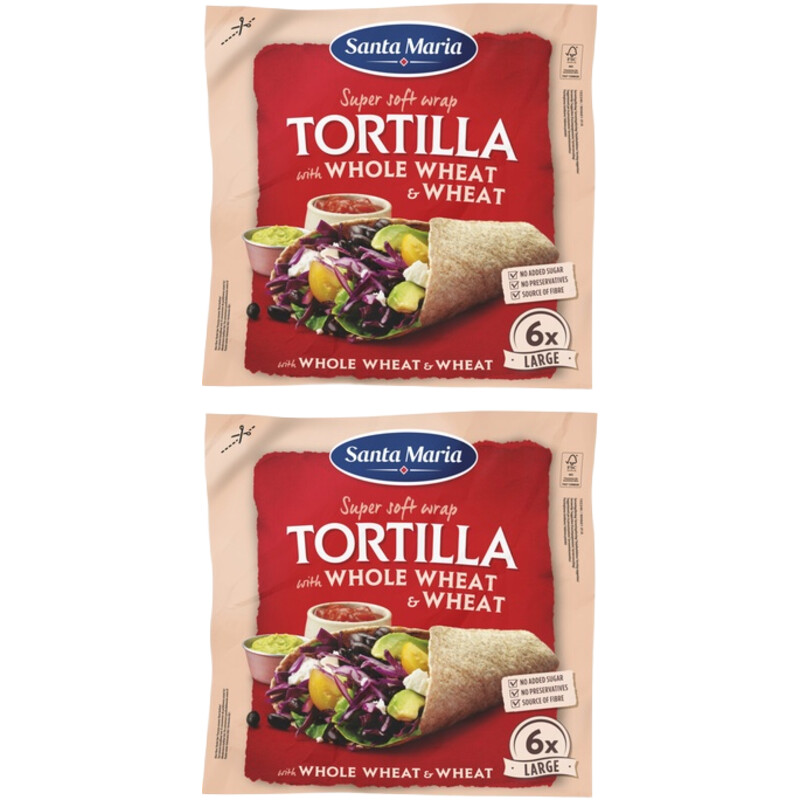 Een afbeelding van Santa Maria Grote wraps met volkoren 2-pack