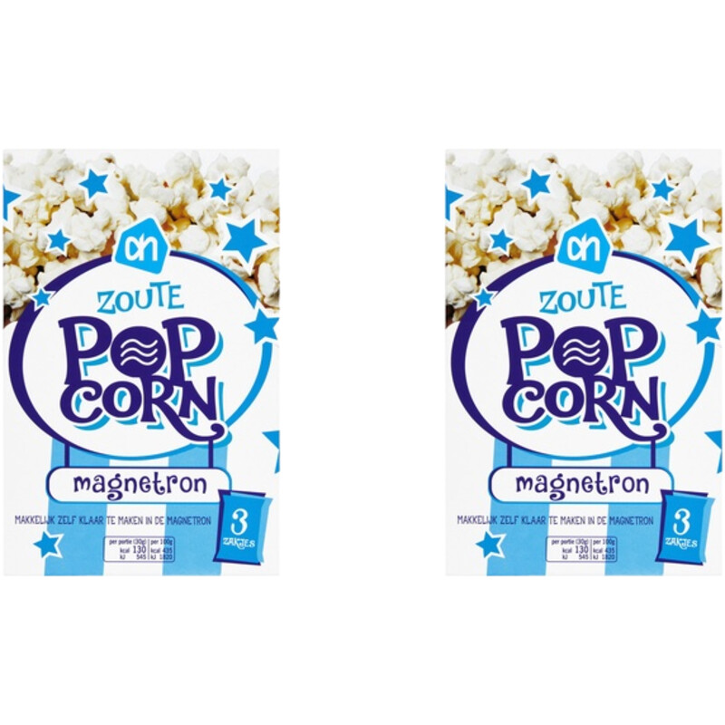 Een afbeelding van AH Magnetron Popcorn Zout 2-pack