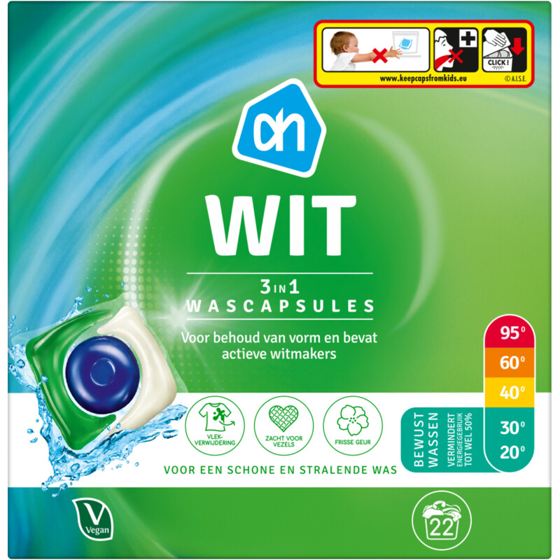 Een afbeelding van AH Wascapsules 3-in-1 wit