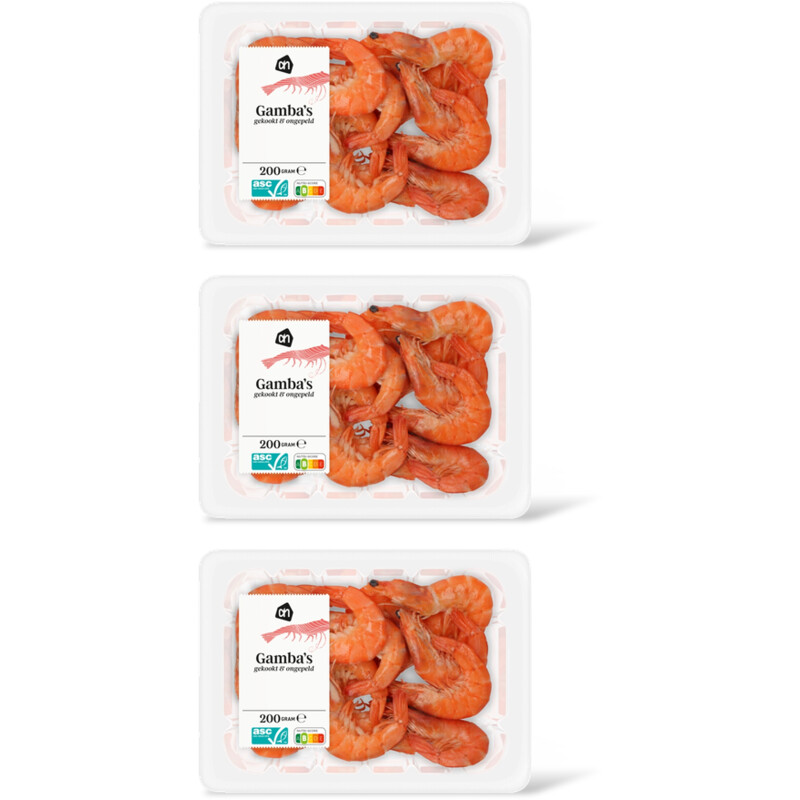 AH Gamba's gekookt & ongepeld 3-pack