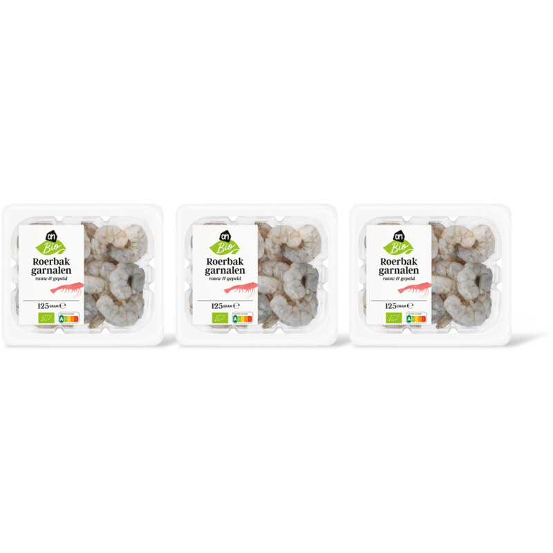 AH Biologisch Roerbakgarnalen 3-pack