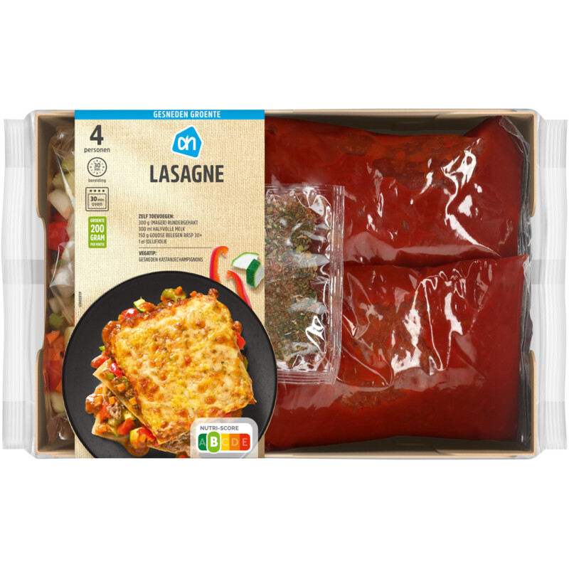 Een afbeelding van AH Gesneden verspakket lasagne