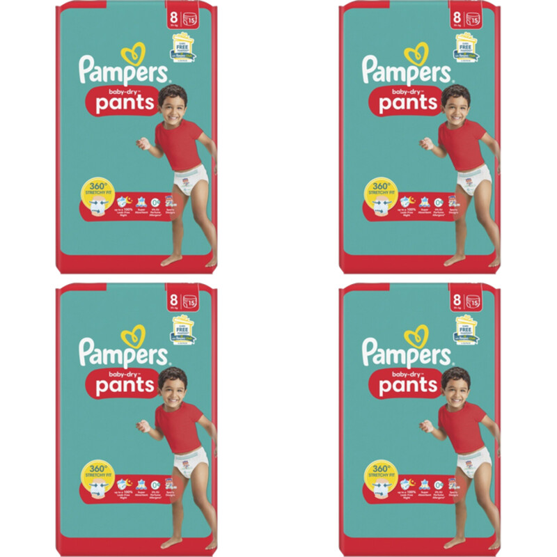 Baby dry luierbroekjes maat 8 4-pack